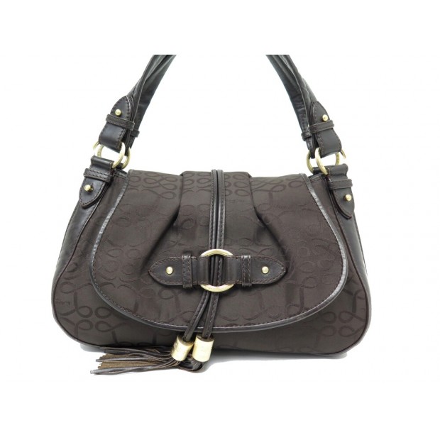 SAC A MAIN LANCEL BESACE EN TOILE & CUIR MARRON BROWN CANVAS HAND BAG 490€