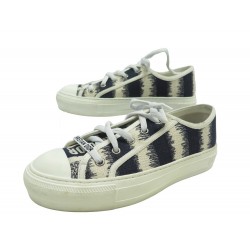 NEUF CHAUSSURES CHRISTIAN DIOR WALK'N'DIOR SNEAKERS 36.5 TOILE NEW SHOES 820€