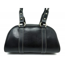 NEUF SAC A MAIN LANCEL BOWLING ELSA A03284 TOILE FACON LEZARD NOIR HAND BAG 590€