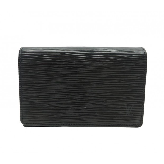 PORTEFEUILLE LOUIS VUITTON EN CUIR EPI NOIR LEATHER PORTE MONNAIE WALLET 550€