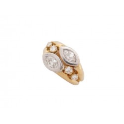 BAGUE JONC ANNEAU DIAMANTS ET OR JAUNE 18K T59 MARQUISE 0.9CT GOLD DIAMONDS RING