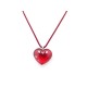 PENDENTIF BACCARAT COEUR EN CRISTAL ROUGE COLLIER 48 CM BIJOU NECKLACE 200€