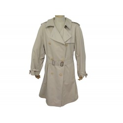 IMPERMEABLE HERMES TRENCH MASTIC 44 L EN COTON BEIGE AVEC CEINTURE COAT 3800€