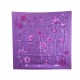 FOULARD HERMES LA ROSEE CHRISTIANE VAUZELLES CARRE 90 SOIE VIOLET SCARF 495€