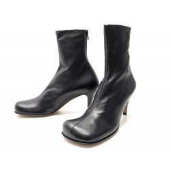 NEUF CHAUSSURES BOTTEGA VENETA BOTTINES 610238 39 CUIR NOIR + BOITE SHOES 1100€