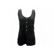 NEUF DEBARDEUR CHANEL SANS MANCHES BOUTON CC L 42 NOIR SLEEVELESS TOP 1800€