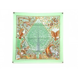 NEUF FOULARD HERMES AXIS MUNDI CHRISTINE HENRY 90 SOIE SILK SCARF BOITE 495€