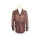 BLOUSON MATCHLESS XL L 50 FR MANTEAU 3/4 EN CUIR MARRON LEATHER JACKET 1400€