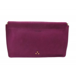 NEUF POCHETTE JEROME DREYFUSS CLIC CLAC L CHEVRE VELOURS FUSHIA HANDBAG 330€