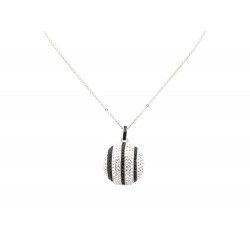 NEUF COLLIER SAUTOIR PENDENTIF SWAROVSKI 1062750 EN METAL NOIR BLANC STRASS 200€