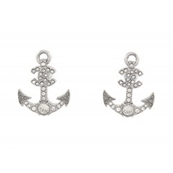 NEUF BOUCLES D'OREILLES CHANEL ANCRE MARINE METAL ARGENTE ANCHOR EARRINGS 750€