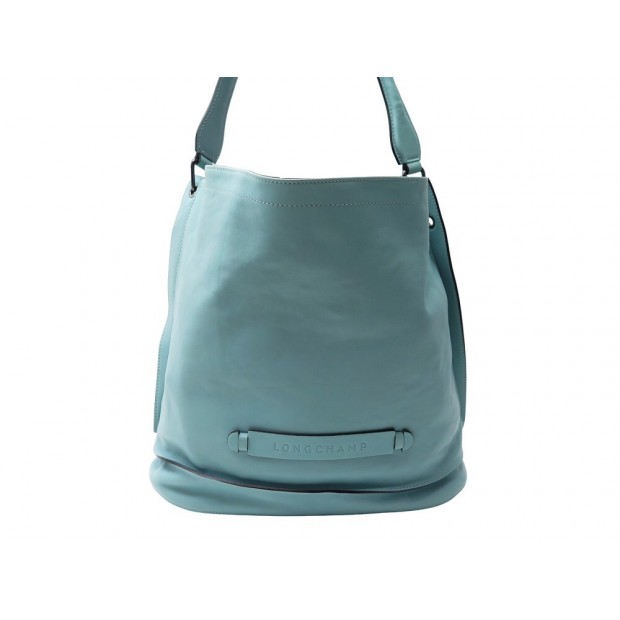 NEUF SAC A MAIN LONGCHAMP 3D SEAU + POCHETTE CUIR TURQUOISE HAND BAG POUCH 580€