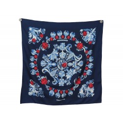 VINTAGE FOULARD HERMES COCCINELLES EN SOIE BLEU MARINE CARRE 90 SCARF 495€