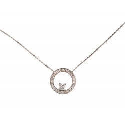 COLLIER DIAMANCE EN OR BLANC 18K 26 DIAMANTS PRINCESSE 0.95CT NECKLACE 2100€