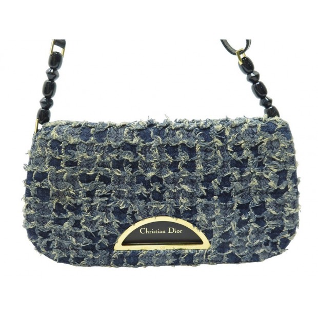 SAC A MAIN CHRISTIAN DIOR MALICE EN DENIM BLEU PORTE EPAULE HAND BAG PURSE