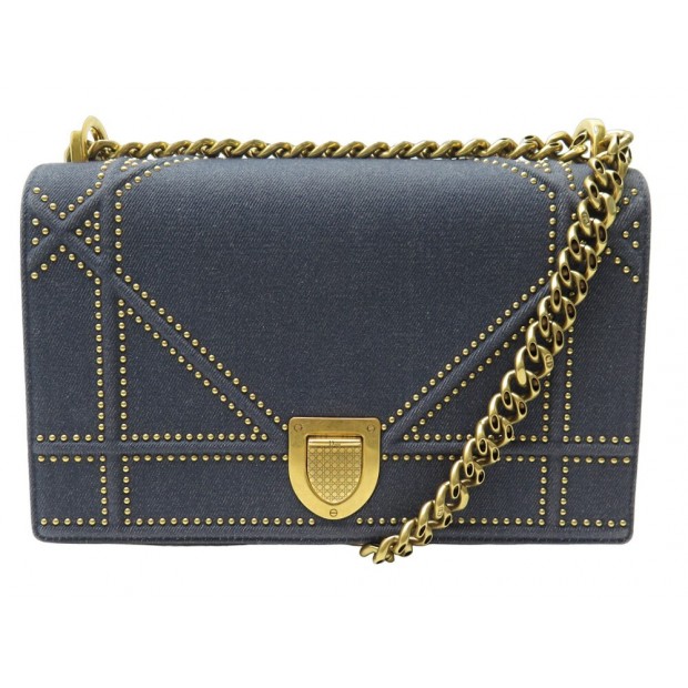 NEUF SAC A MAIN CHRISTIAN DIOR DIORAMA BANDOULIERE DENIM BLEU HAND BAG 3000€