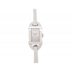 MONTRE GUCCI 6800L BAMBOO DIAMANTS YA068501 QUARTZ ACIER PALLADIE WATCH 1990€