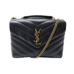 SAC A MAIN SAINT LAURENT 494699 LOULOU SMALL CUIR NOIR LEATHER HAND BAG 2400€