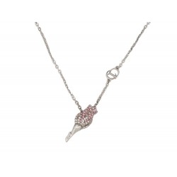 COLLIER CHRISTIAN DIOR PENDENTIF DNA ROSE STRASS 40-44 METAL NECKLACE 450€