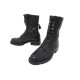 CHAUSSURES CHANEL RANGERS 37 BOTTINES CUIR MATELASSE NOIR COMBAT BOOTS 2550€