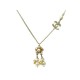 NEUF COLLIER CHANEL LOGO CC PERLES & FLEUR 62 METAL DORE GOLD NECKLACE 1200€