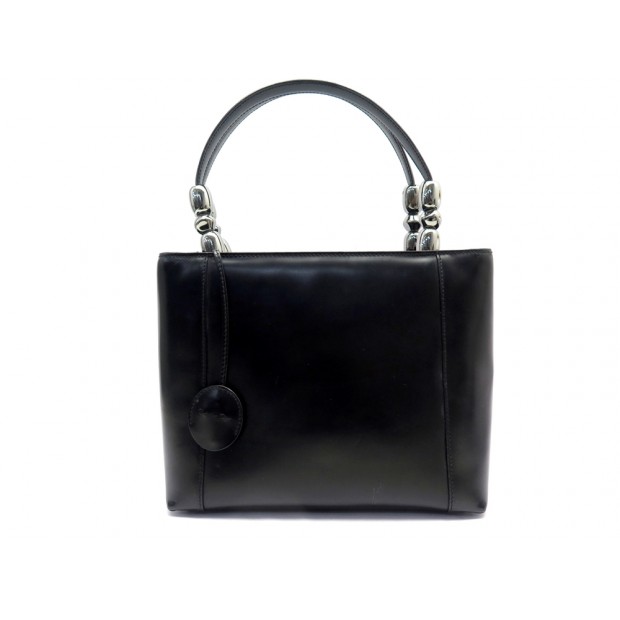 SAC A MAIN CHRISTIAN DIOR LADY MALICE PERLA CUIR VERNI NOIR CABAS HAND BAG 1500€