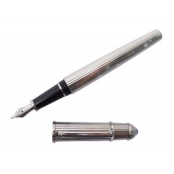 VINTAGE STYLO PLUME CARTIER DIABOLO A CARTOUCHES PLAQUE ARGENT FOUNTAIN PEN 790€