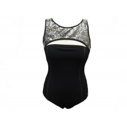 MAILLOT DE BAIN CHANEL 1 PIECE P57876V33601 S 36 AVEC SEQUINS SWIMSUIT 3500€