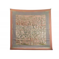 FOULARD HERMES LIBRES COMME L'AIR FAIVRE CARRE 90 EN SOIE ROSE SILK SCARF 495€