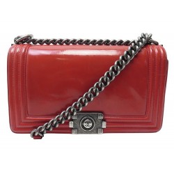 SAC A MAIN CHANEL BOY MEDIUM CUIR ROUGE BANDOULIERE RED LEATHER HAND BAG 6350€