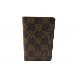 NEUF PORTE CARTES LOUIS VUITTON ORGANIZER DE POCHE DAMIER EBENE WALLET 330€