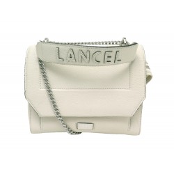 SAC A MAIN LANCEL NINON M A0922210TU CUIR ECRU BANDOULIERE WHITE HAND BAG 650€