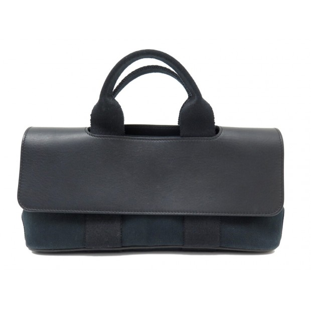 SAC A MAIN HERMES VALPARAISO LONG PM TOILE ET CUIR NOIR CABAS HAND BAG 1379€