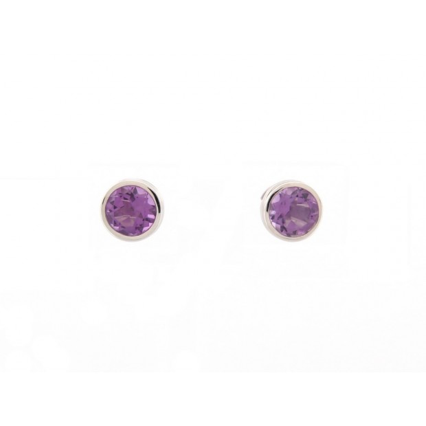 NEUF BOUCLES D'OREILLES POIRAY LOLITA 847106 EN OR 18K AMETHYSTE EARRINGS 1440€