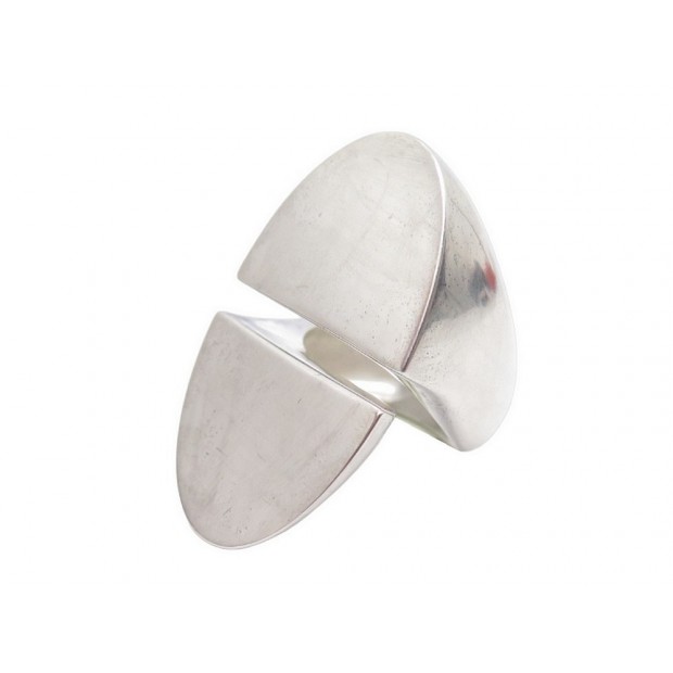 BAGUE HERMES CHAINE D'ANCRE MANCHETTE INITIALE ARGENT 53 ECRIN SILVER RING 520€