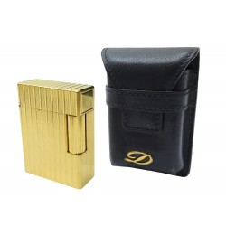 VINTAGE BRIQUET ST DUPONT LIGNE 1 EN PLAQUE OR ETUI CUIR GOLDEN LIGHTER 985€