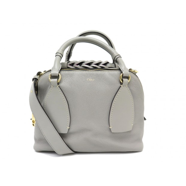 SAC A MAIN CHLOE SAC DE JOUR DARIA CHC20US360 CUIR GRAINE GRIS HAND BAG 1690€