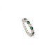 BAGUE ALLIANCE 10 DIAMANTS ET EMERAUDES EMPILABLE T54 OR BLANC 18K GOLD RING