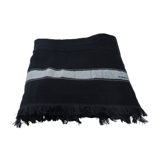 NEUF DRAP DE PLAGE HERMES YATCHING GRAND MODELE H102503M NOIR BEACH TOWEL 470€