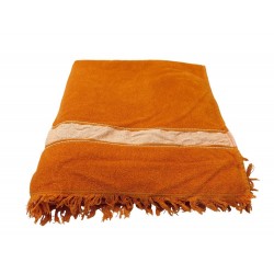 DRAP DE PLAGE HERMES YATCHING GRAND MODELE H102503M ORANGE FAUVE TOWEL 470€