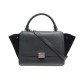 NEUF SAC A MAIN CELINE TRAPEZE PM EN CUIR & DAIM NOIR BLACK HAND BAG PURSE 1900€