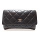 PORTEFEUILLE CHANEL TIMELESS CUIR NOIR MATELASSE 