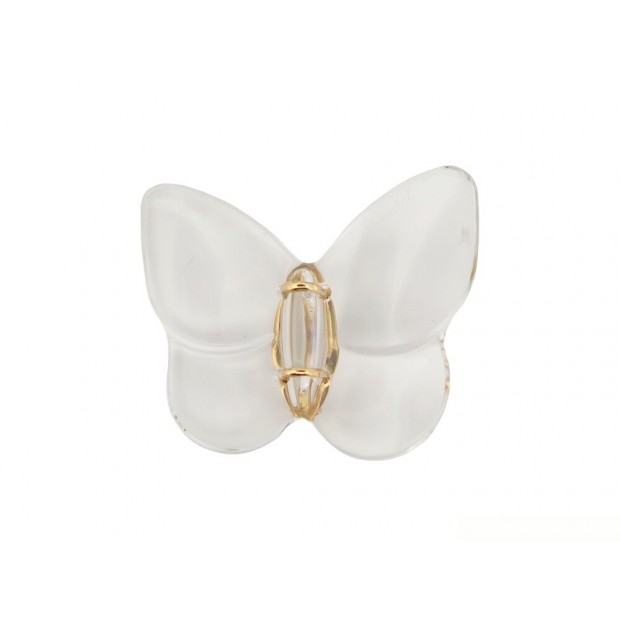 NEUF BROCHE BACCARAT PAPILLON EN CRISTAL ET MONTURE OR JAUNE 18K BROOCH 270€