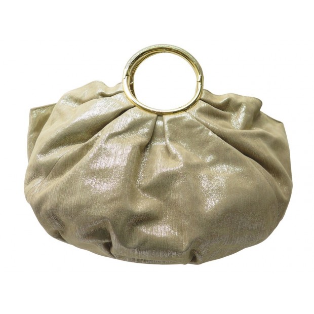 NEUF SAC A MAIN CHRISTIAN DIOR BABE EN CUIR IRIDESCENT DORE + POCHETTE BAG 2075€