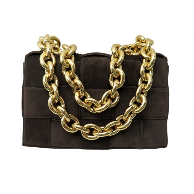 NEUF SAC A MAIN BOTTEGA VENETA CHAIN CASSETTE EN DAIM BANDOULIERE HAND BAG 3500€