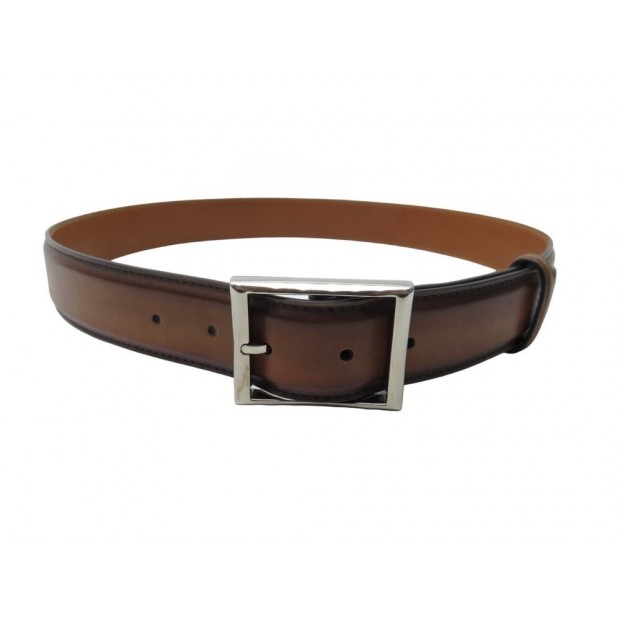 CEINTURE BERLUTI CLASSIC 35MM C0002-V1 85 CUIR PATINE MARRON LEATHER BELT 550€