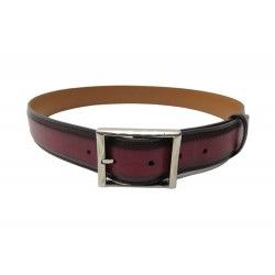 CEINTURE BERLUTI CLASSIC 35MM C0002 T85 CUIR PATINE BORDEAUX LEATHER BELT 550€