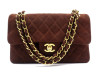 sac a main chanel timeless en daim marron bandouliere