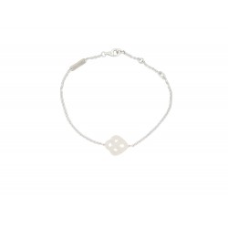 NEUF BRACELET POIRAY OR BLANC COEUR ENTRELACE MINI 628600 T14/17 GOLD LINK 890€