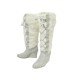 BOTTES CELINE A LACETS & FOURRURE DE LAPIN 39.5 DAIM GRIS GREY SUEDE SHOE BOOTS